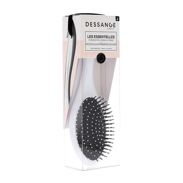 brosse à cheveux céramique démêlante blanche
