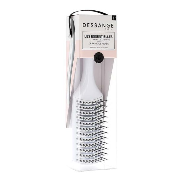 brosse à cheveux céramique démêlante blanche