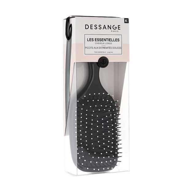brosse à cheveux plate démêlante noire
