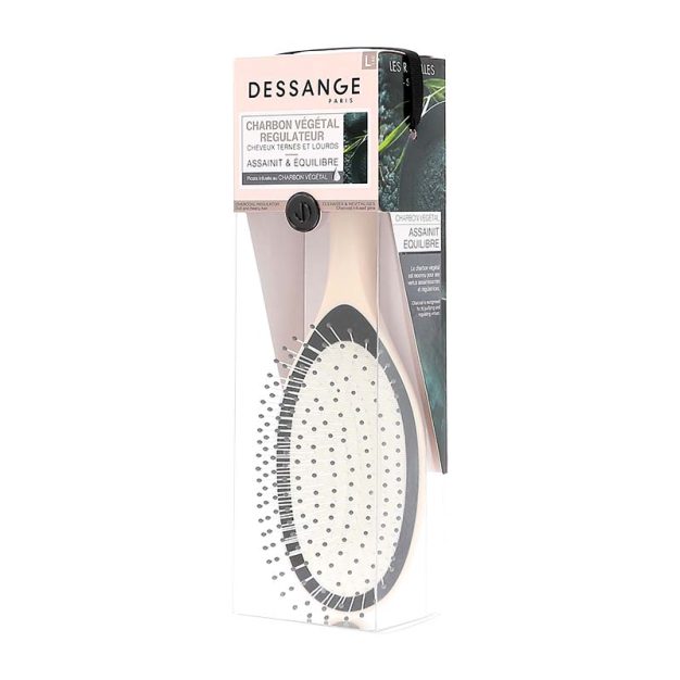 brosse à cheveux au charbon végétal