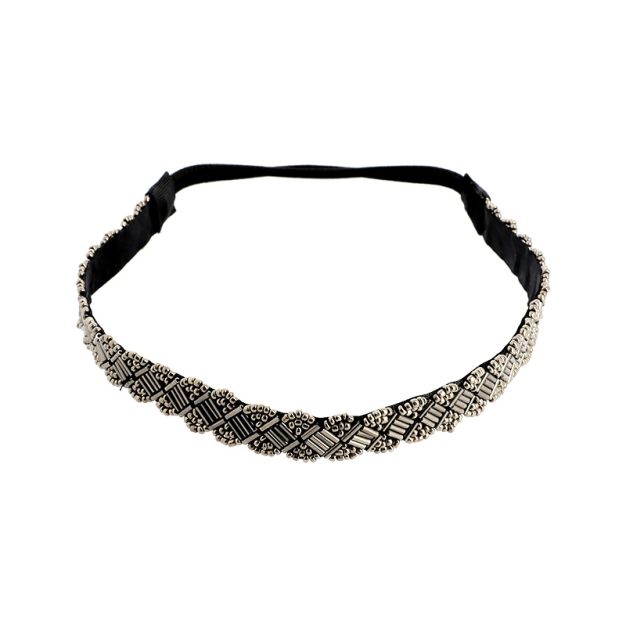bandeau cheveux perles argent