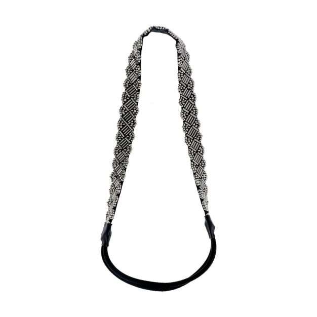 bandeau cheveux perles argent