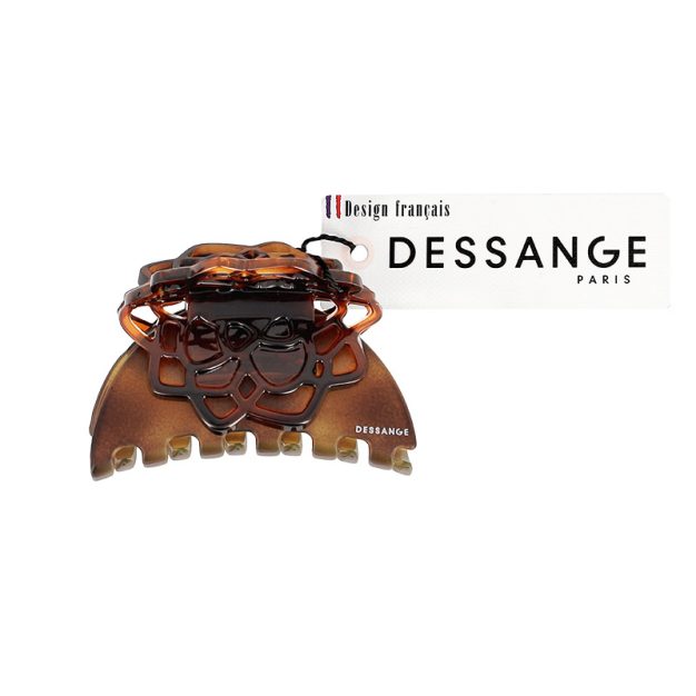 pince à cheveux fleur double dents écaille