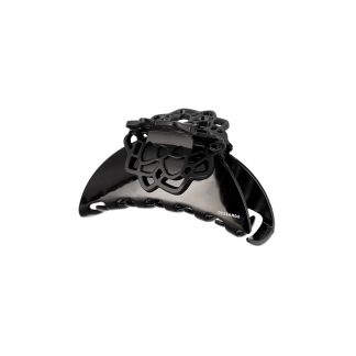 pince à cheveux fleur double dents noir