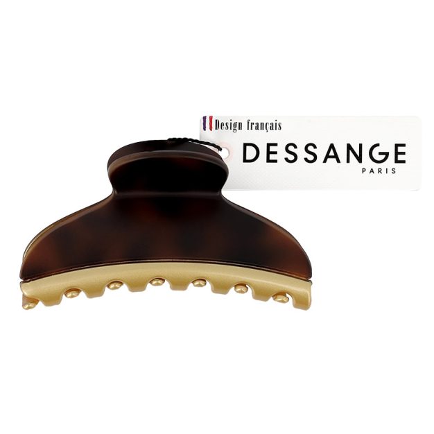 pince à cheveux double dents écaille et doré