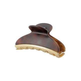 pince à cheveux double dents écaille et doré