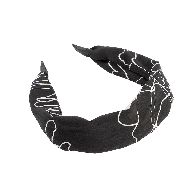 Serre-tête en Tissu Noir et Blanc